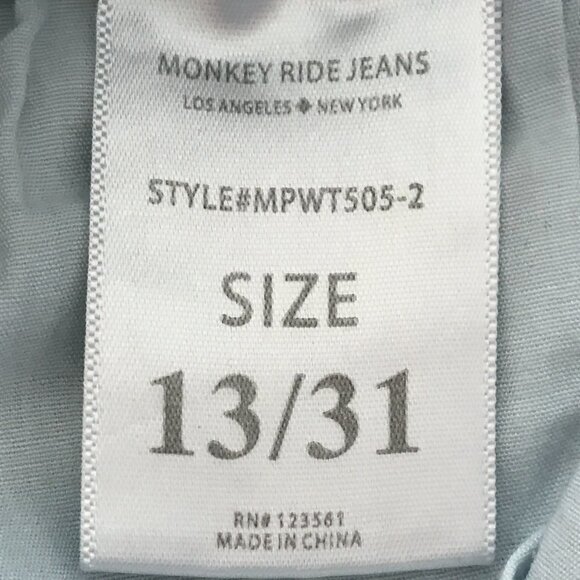 Monkey Ride Original Vintage Jean Women 13/31 Blue Mid Rise Distressed Destroyed - Picture 4 of 11